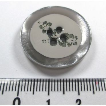 BOUTON ETE EMAIL NACRE FLEURI 28MM