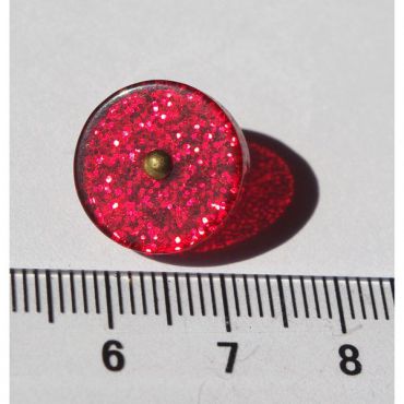 BOUTON TRANSPARENT ROUGE