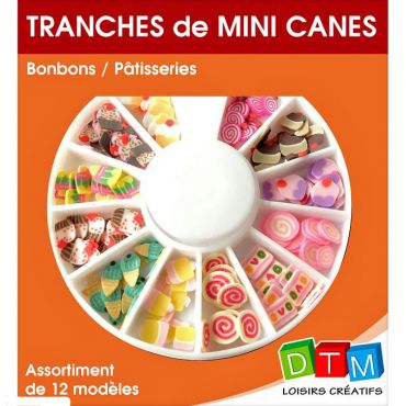 Tranches de Mini Canes Bonbons Patisseries