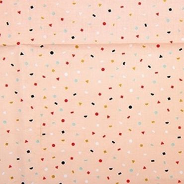 Tissu Fond Rose Motifs Géométriques