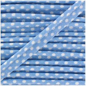 Passepoil Bleu Clair Pois Blancs