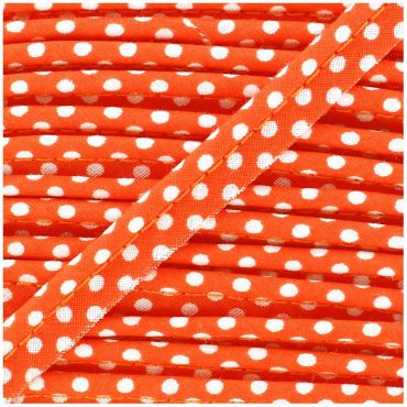 Passepoil Orange Pois Blancs