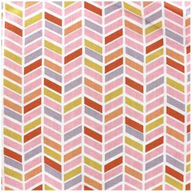 Tissu chevrons rose rouille gris