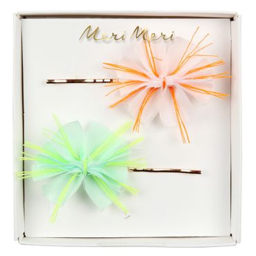 2 clips cheveux fleurs