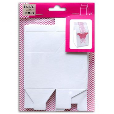 Boites cadeaux brique de lait blanches