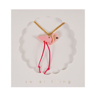 Collier flamant rose