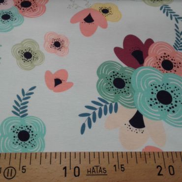 Tissu jersey fleuri