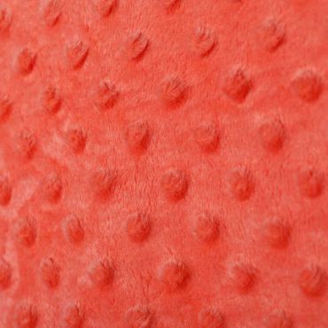 Tissu minkee à pois corail