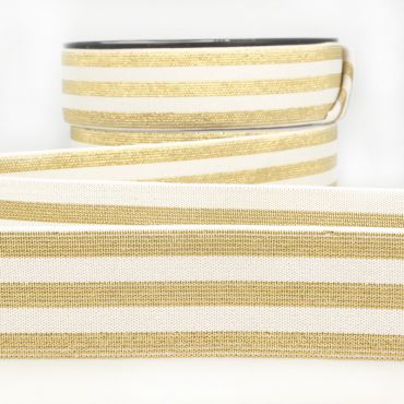 Elastique stripe metal blanc