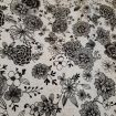 Coton fleuri noir et blanc 160cm