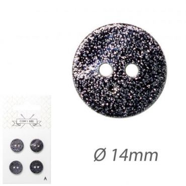 Boutons nacre river shell 15mm bleu