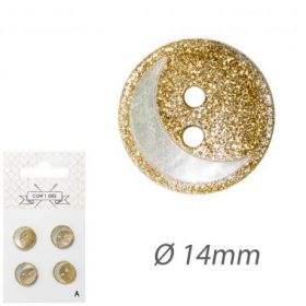 Bouton nacre 14mm cuivré