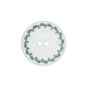 Boutons nacre river shell 15mm vert