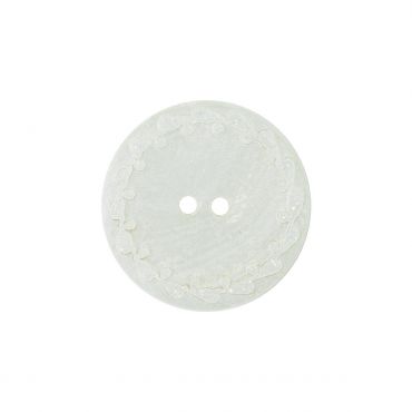 Bouton nacre river shell 15mm blanc