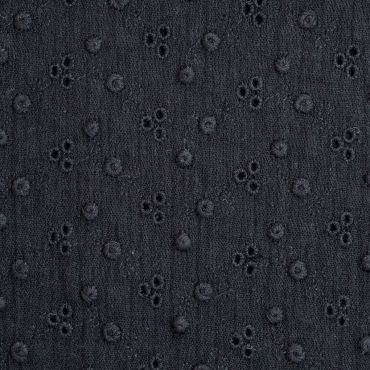 Double gaze gaufree  Adele   noir brodée 100% co 130cm