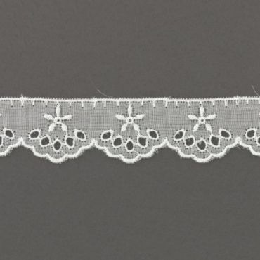 BRODERIE ANGLAISE BLANCHE 24MM 100%COTON