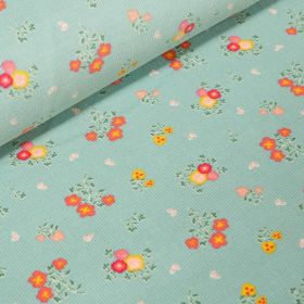 Velour millerais fleuris vert
