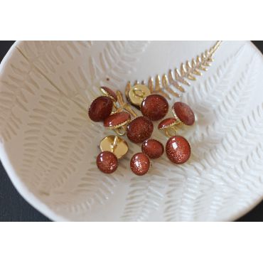 Bouton de bottine palleté or 11mm CARAMEL