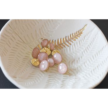 Bouton de bottine palleté or 9mm vieux rose