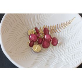 Bouton de bottine fuchsia pailleté or 11mm