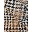 Tissu grand carreaux marron lurex doré 155cm
