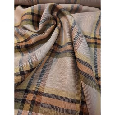 Viscose grand carreau beige 145cm