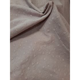 Coton brodé vieux rose