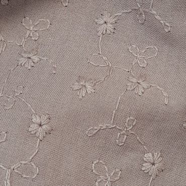 Coton brodé  et festonné vieux rose