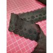 Broderie anglaise fleurs 100%coton 47mm noir