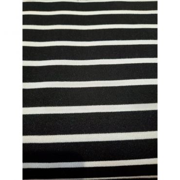 Marinière jersey noir et blanc 68vi 32pe 280g/m 160cm