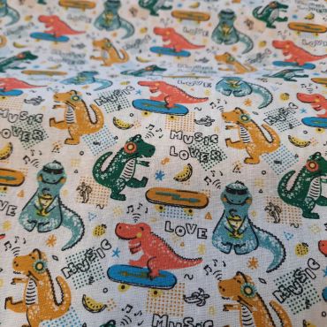 Coton dino blanc 150cm