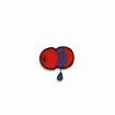Broche orange bleue