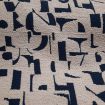 LETTERS BLEU JACQUARD TISSE A PLAT100% pL 140cm