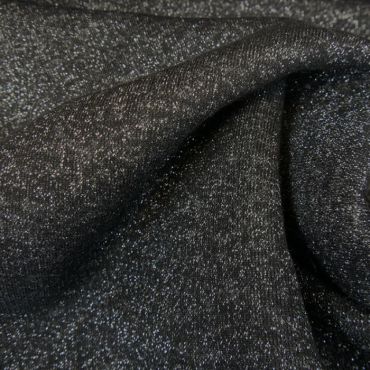 Sweat noir argent cotn graté 90%co 10% AF 145cm oekotex