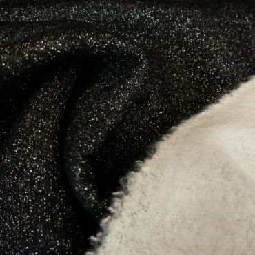 Sweat noir argent coton graté 90%co 10% AF 145cm oekotex