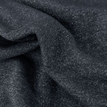 Molleton marineà paillettes argent90%co 10% AF 145cm oekotex