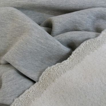 Molleton sweat gris lurex argent 90%co 10% AF 145cm oekotex