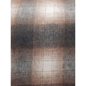LAINAGE QUADRILLE gris et caramel 150CM 30%LAINE 70%PE