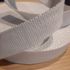 Sangle coton avec fil de lurex argente 30mm fond blanc