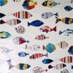 Toile enduite  gone fishing pvc vintage132cm