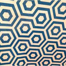 ENDUIT HEX AZURE 137CM HEXAGONE BLEU SUR FOND BLC