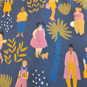 Voile de 100%CO naif bleu 150CM  Nérida Hansen