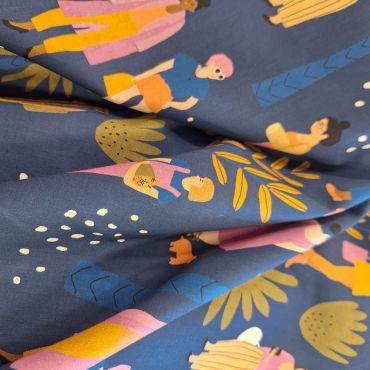 Voile de 100%CO naif bleu 150CM  Nérida Hansen