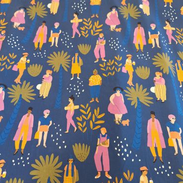 Voile de 100%CO naif bleu 150CM  Nérida Hansen