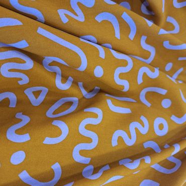 VISCOSE abstrait camel /parme 140CM  Nérida Hansen