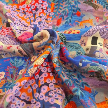 VISCOSE paysage bleu/rose 140CM  Nérida Hansen