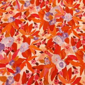 VISCOSE fleuri rose /violet 140CM  Nérida Hansen