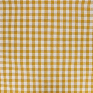 COTON  100%CO VICHY PT CARREAUX MOUTARDE 0.158KG/M 144CM