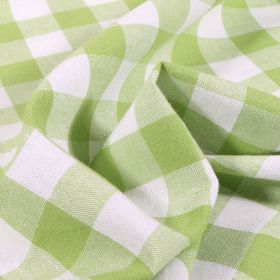 Coton vichy vert olive garnds carreaux