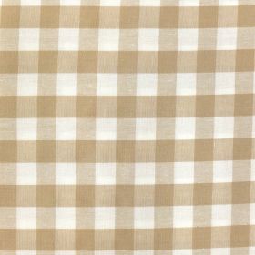 COTON VICHY 100%CO  TAUPE PT CARREAUX 0.158KG/M 144CM